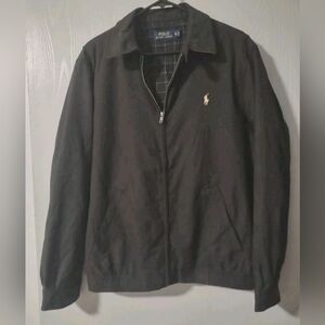 Men's Polo by Ralph Lauren Bi-Swing Black Lined Windbreaker Jacket Size Medium